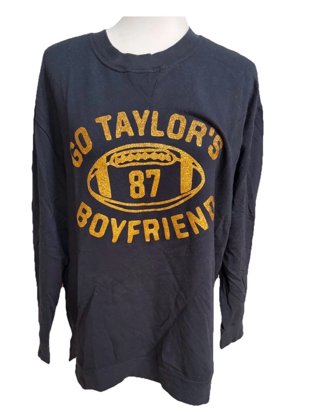 Members Mark Black Crewneck Sweatshirt Taylor Swift Glitter #87 Women’s Large